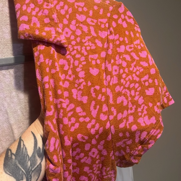 Free People Marsaille Mini Wrap Dress Cheetah Print Festival Size Medium  🐆 ❤️ - Picture 8 of 15